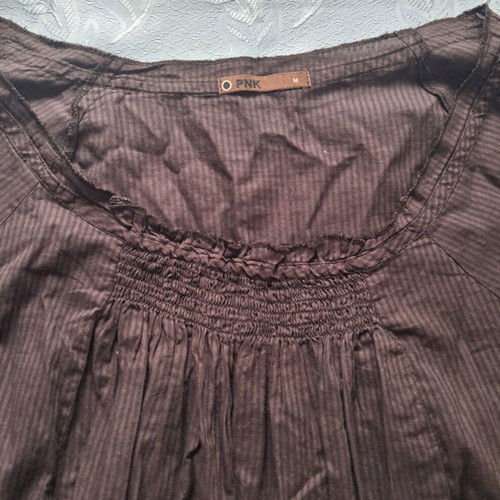 PNK Women's Long Sleeve Blouse New Brown Size M
