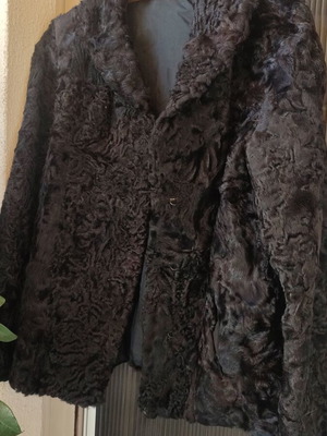 Smoll short-haired fur coat like new, black, size S