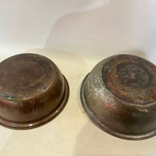 Vintage set of 2 copper utensils used, sizes 8x24 / 9x26