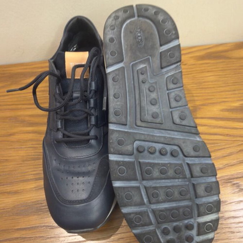 Tod's sneakers used, leather, blue, size 43