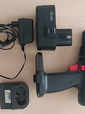 Practyl cordless drill used with charger and battery