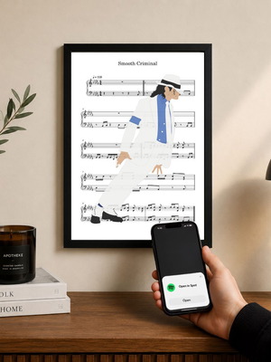 Poster Smooth Criminal Michael Jackson με NFC Tag και κορνίζα κατόπιν παραγγελίας