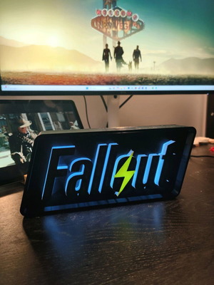 Lightbox Fallout with colorful LED and remote control, new