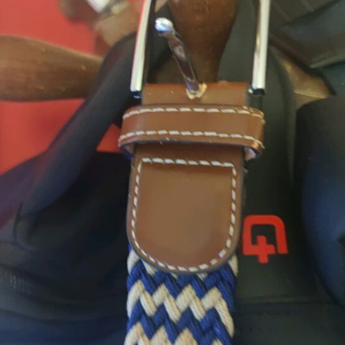 Canvas belt used, adjustable size, navy blue and white