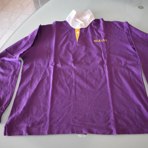 Silk Cut collectible shirt size L like new, purple with white collar
