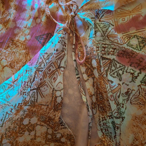 Boho summer t-shirt used, orange, size XL