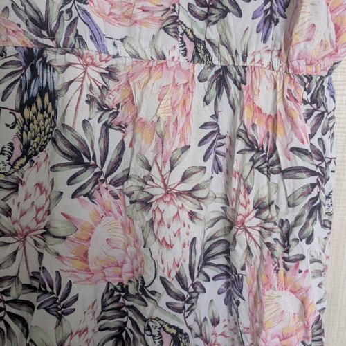 H&M short floral dress like new, pink multicolor, size L-M