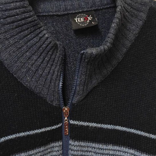 Wool cardigan used, black and gray, size L