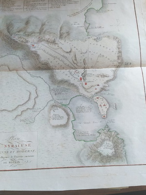 Χάρτης 1790 Συρακούσες αρχαία και νέα μεταχειρισμένος, ROLLIN, 35x44cm