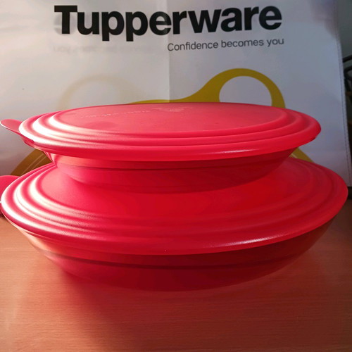 Elegant serving platters set 1.5L and 2.4L new, red