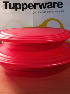Elegant serving platters set 1.5L and 2.4L new, red