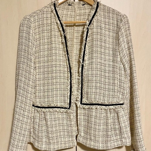 Zara Tweed Jacket like new, classic black and white summer style