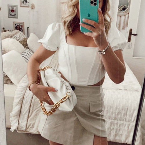 Bershka beige skirt like new, size S