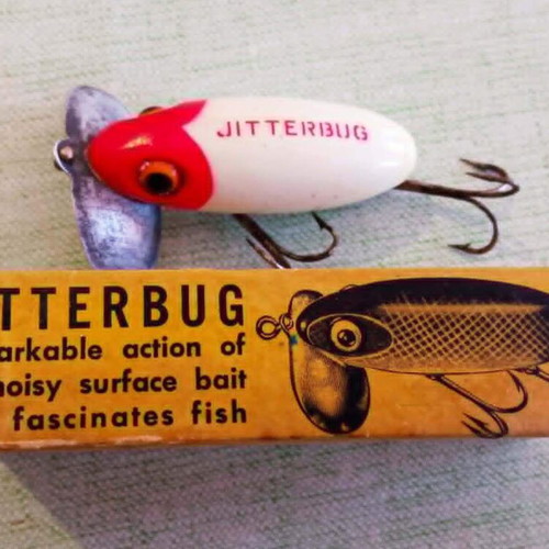 Fred Arbogast Jitterbug vintage fishing lure used with original box
