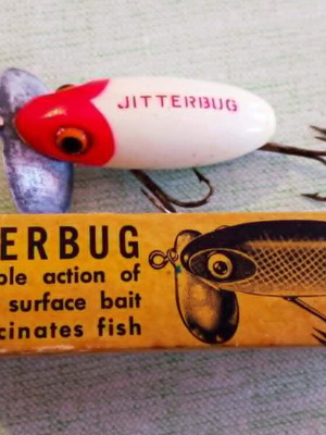 Fred Arbogast Jitterbug vintage fishing lure used with original box