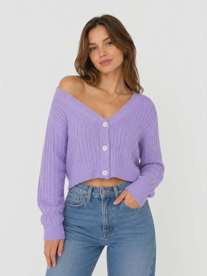 Knitted lilac cardigan size S like new