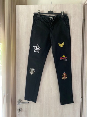 Johanna pants size S used, black with patches