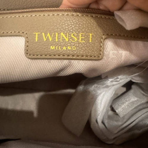 Twinset Milano tote bag, beige, A4 size