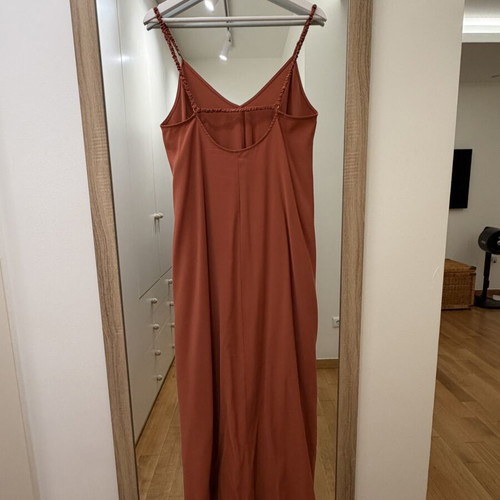 Zara loose dress with straps, ankle length, like new, terracotta color