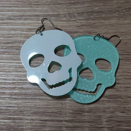 Dangling earrings new, turquoise with glitter