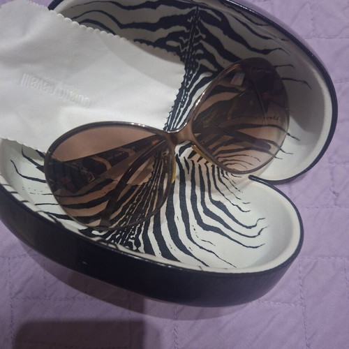 Roberto Cavalli sunglasses used, beige and brown gradient lenses with case