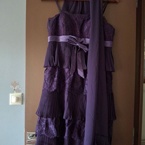 Women's dress like new midi purple size S with straps and scarf