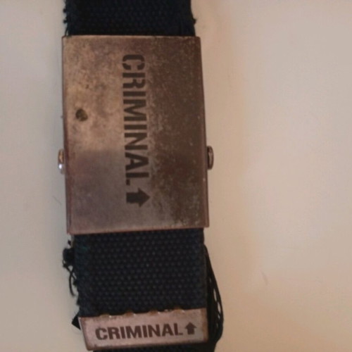 Criminal black used belt strap with studs adjustable size