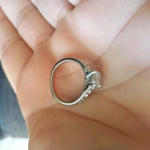 Steel solitaire ring new, silver color, size 7