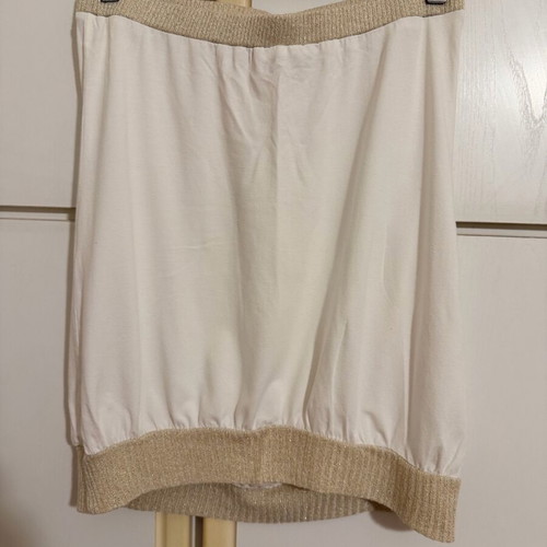 Strapless women's blouse 4teens size M white and gold like new