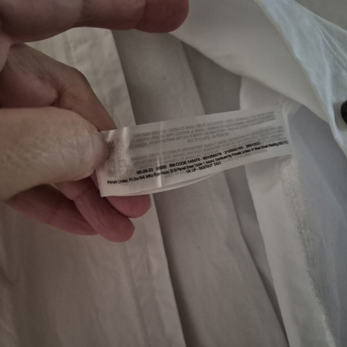 Primark White Cotton Shirt like new, XL
