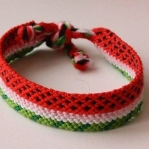 Macrame summer bracelet with watermelon design made to order