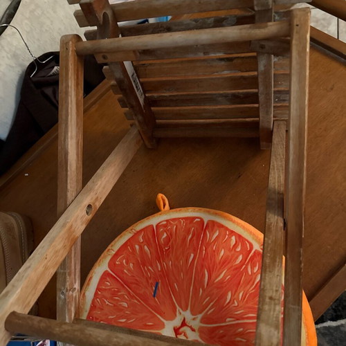 Foldable wooden stool used