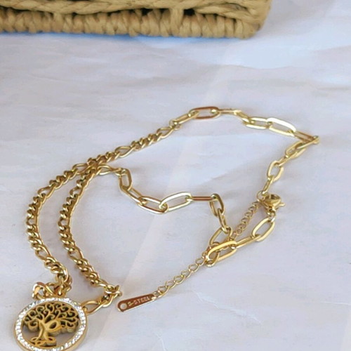 Steel Necklace New, Gold and Silver Color