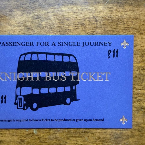 Knight Bus ticket new from Harry Potter and the Prisoner of Azkaban