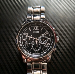 Guess 45mm Chronograph σαν καινούργιο ασημί ανδρικό ρολόι