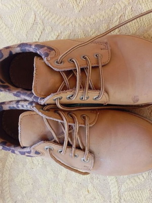 Boots with animal print trim, size 38