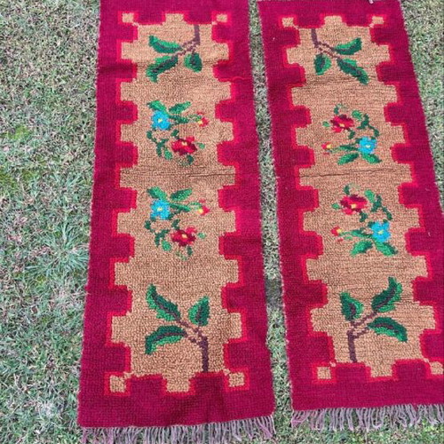 Handwoven loom rug set of 3 pieces like new
