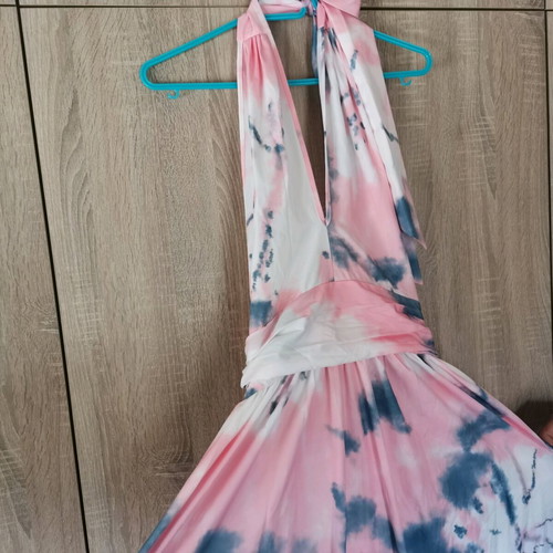 Maxi dress Shein like new, size M, pink and blue tie-dye