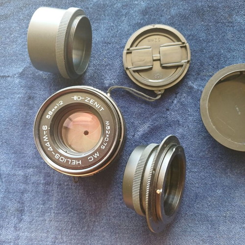 MC Helios 44M-6 58mm 1:2 M42 Soviet lens with Canon EOS adapter