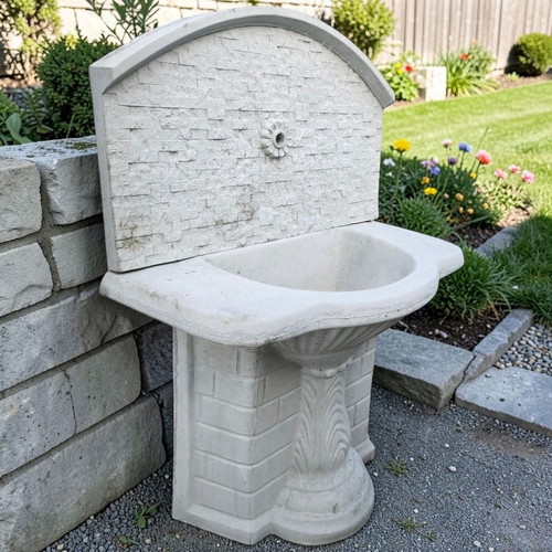 Garden fountain Veselina new, outdoor concrete wall sink
