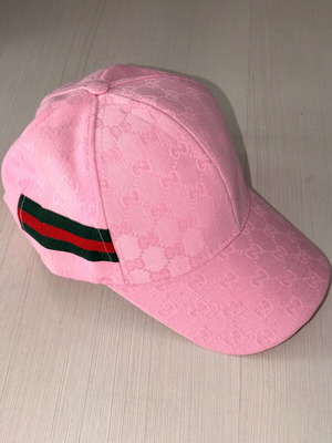 Gucci GG καπέλο baseball σε ροζ με ρίγα Web