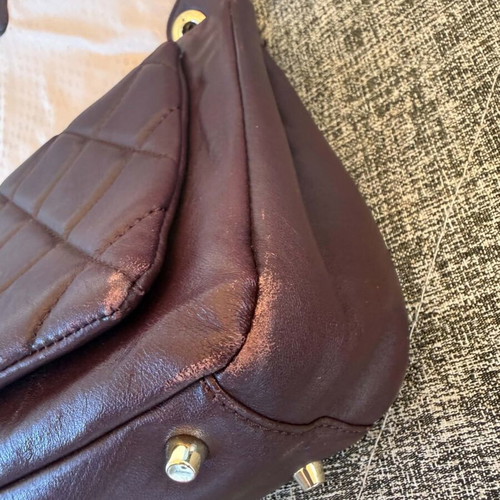 DKNY vintage leather shoulder bag used, burgundy red