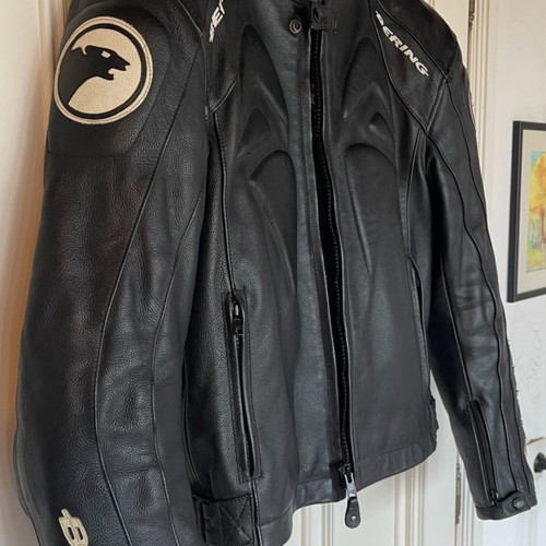 Bering leather motorcycle jacket used, winter full leather, size S