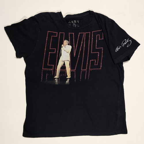 Zara TShirt Elvis Presley (Anniversary) XL used, black
