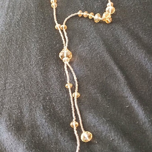 Glam Scope necklace lariat style with honey crystals new
