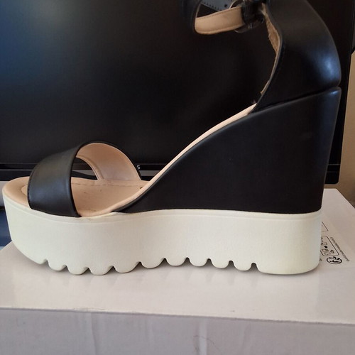 Platform sandals black 11 cm, like new, size 40