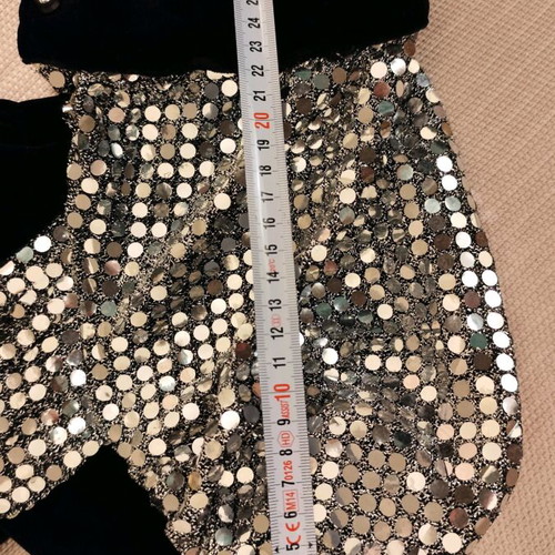 Black velvet dress with sequins on sleeves and bust like new