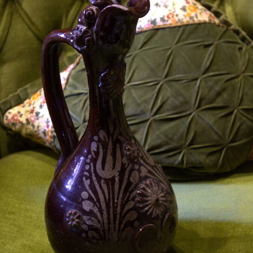 Çanakkale Pottery Ewer 19th Century Ottoman Empire used, 35 cm