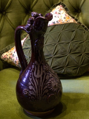 Çanakkale Pottery Ewer 19th Century Ottoman Empire used, 35 cm