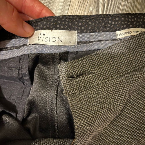 Cropped slim pants size 30 like new, gray